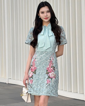 Colors chanelstyle stereoscopic embroidered dress