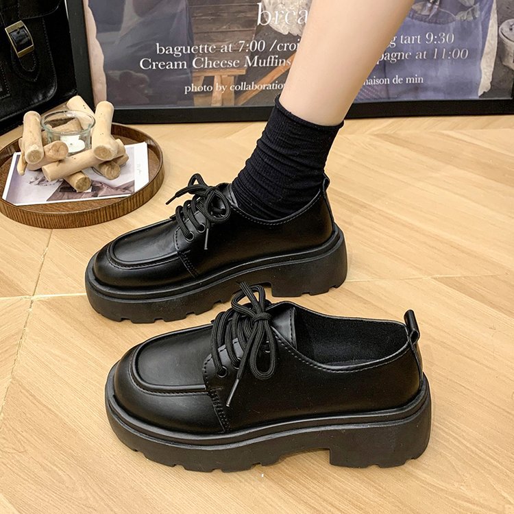 Small Casual shoes thick crust British style leather shoes