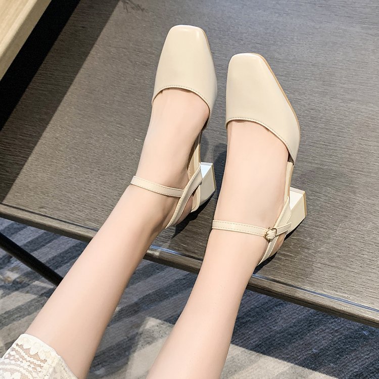 Thick square head shoes summer sandals for women