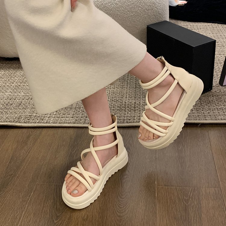 Casual fish mouth sandals after the zipper shoes for women