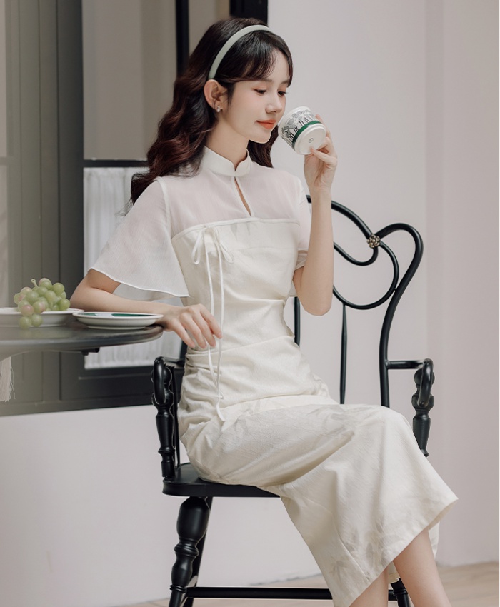 Slim Chinese style dress summer splice cheongsam for women