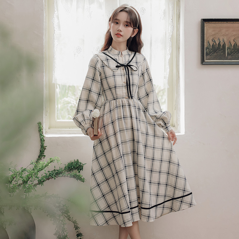 Temperament college style sweet Chinese style slim dress