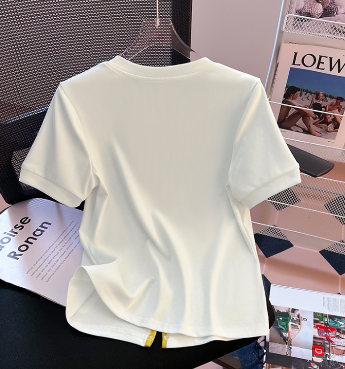 Split summer T-shirt Chinese style tops for women