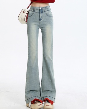 Elasticity slim pants micro speaker light-blue jeans