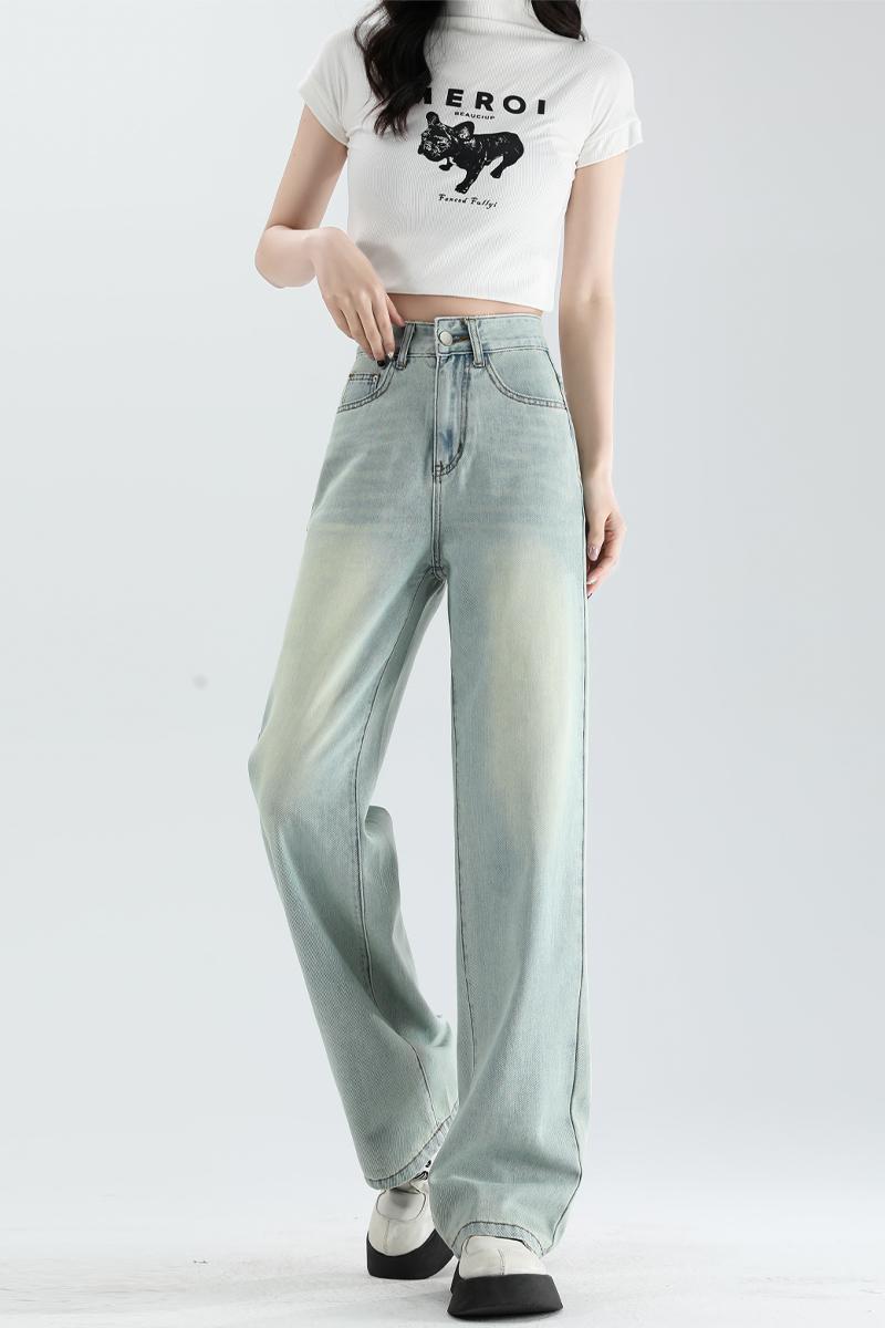 Mixed colors jeans nine tenths long pants for women