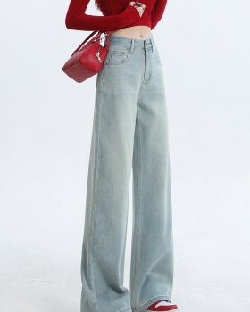 Mixed colors long pants nine tenths jeans for women