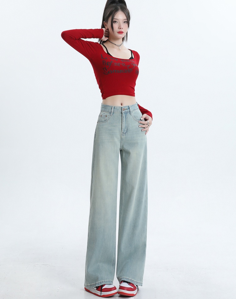 Nine tenths jeans embroidery long pants for women
