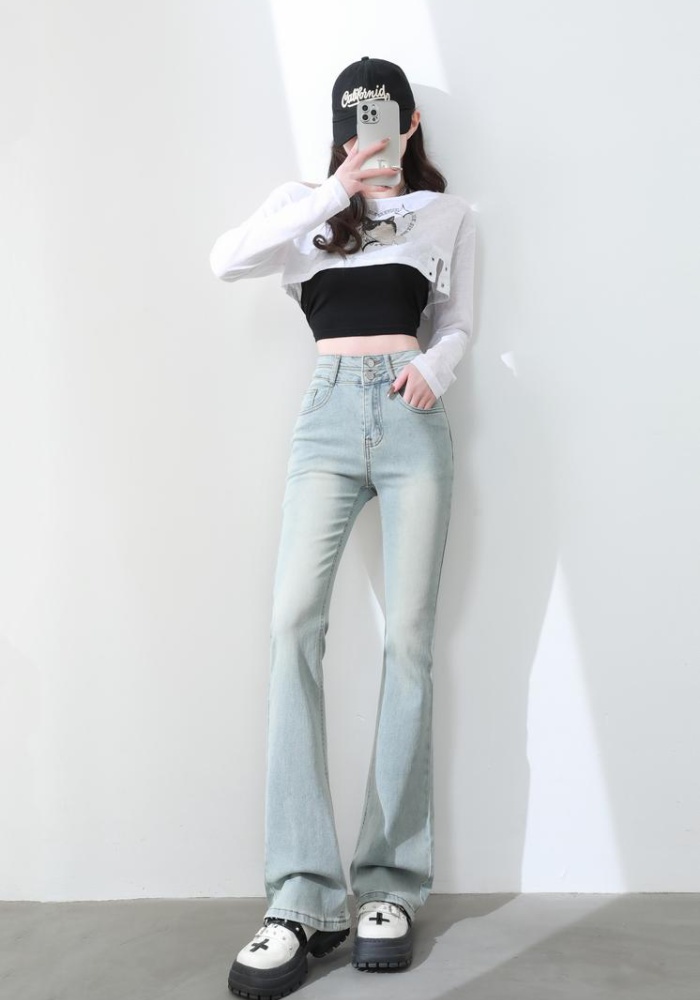 Lengthen long pants small fellow jeans for women