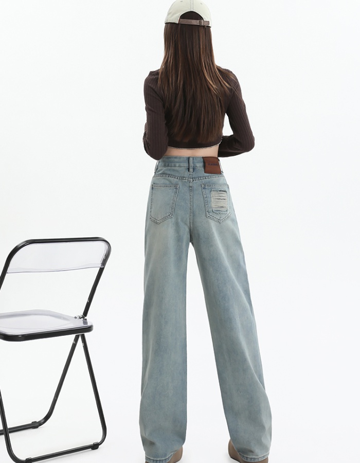 Spring jeans small fellow wide leg pants for women