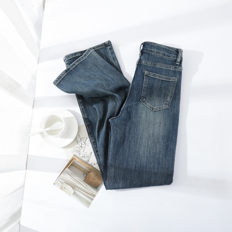 Straight pants drape spring elasticity jeans for women