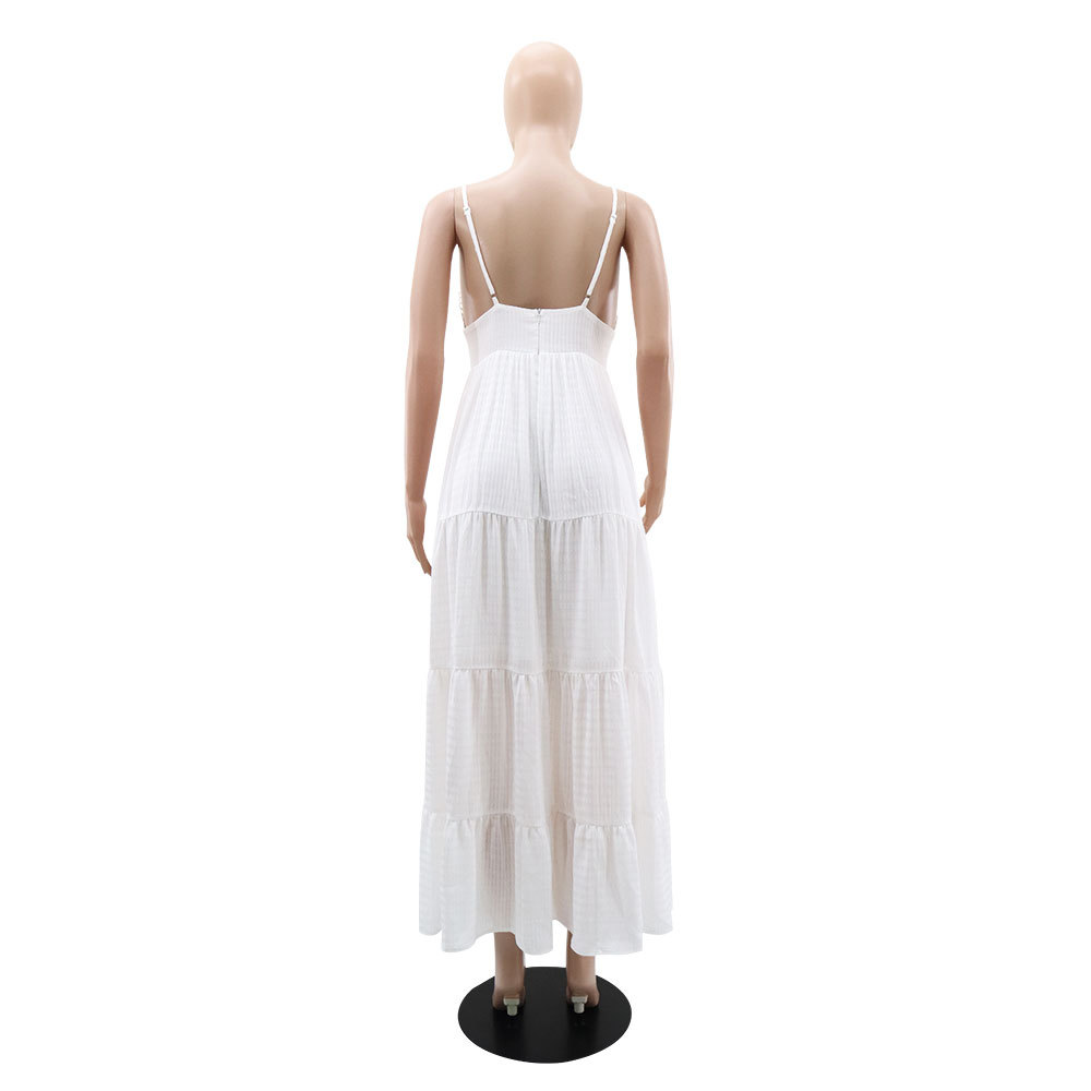 Chiffon sling dress European style long dress for women