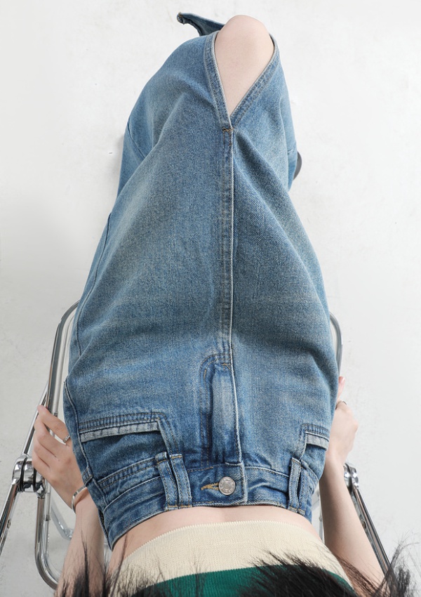 Denim high waist package hip all-match loose slim skirt