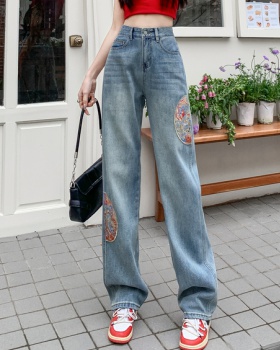 Slim drape jeans nine tenths long pants for women