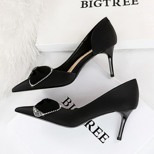 Fine-root high-heeled shoes bow shoes for women