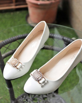 Thick round shoes rhinestone profession footware for women