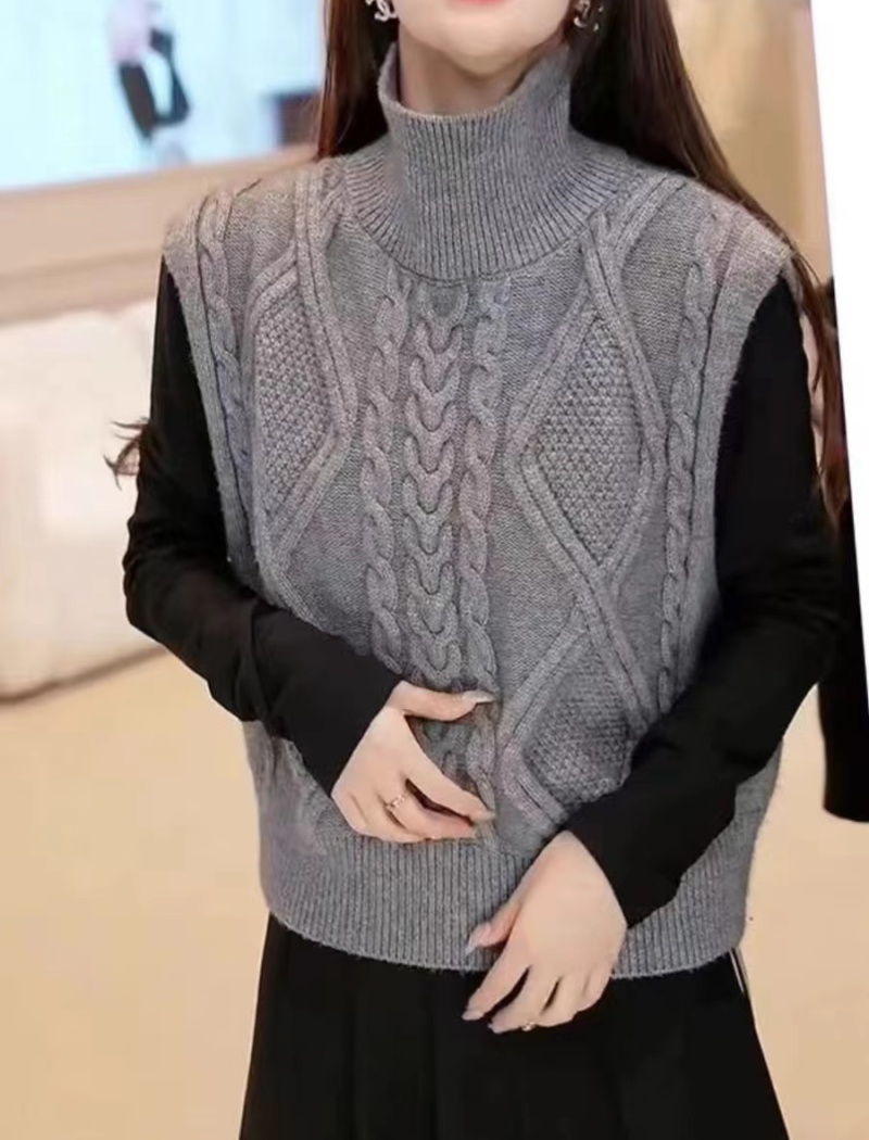 Wears outside spring sweater wear knitted vest for women