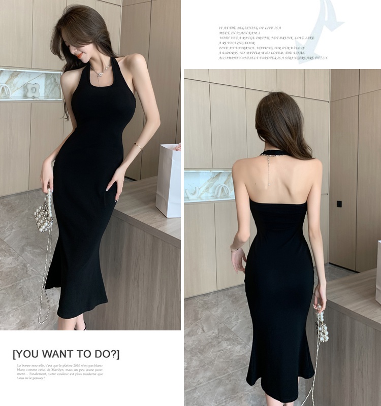Slim enticement strap dress halter dress for women