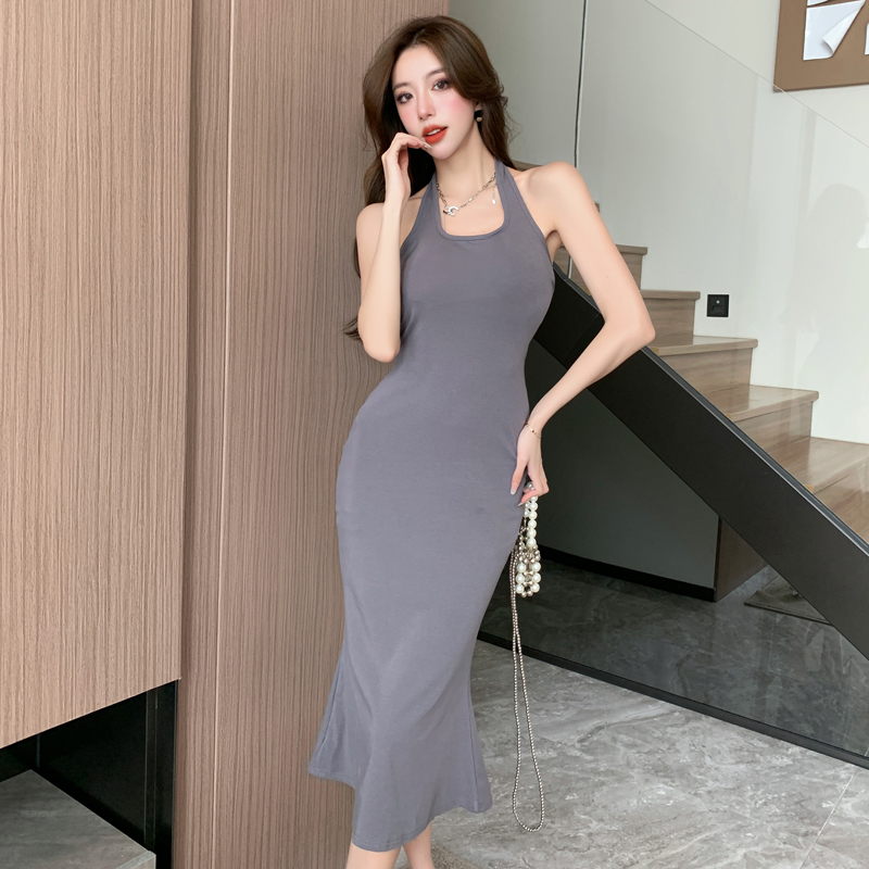 Slim enticement strap dress halter dress for women