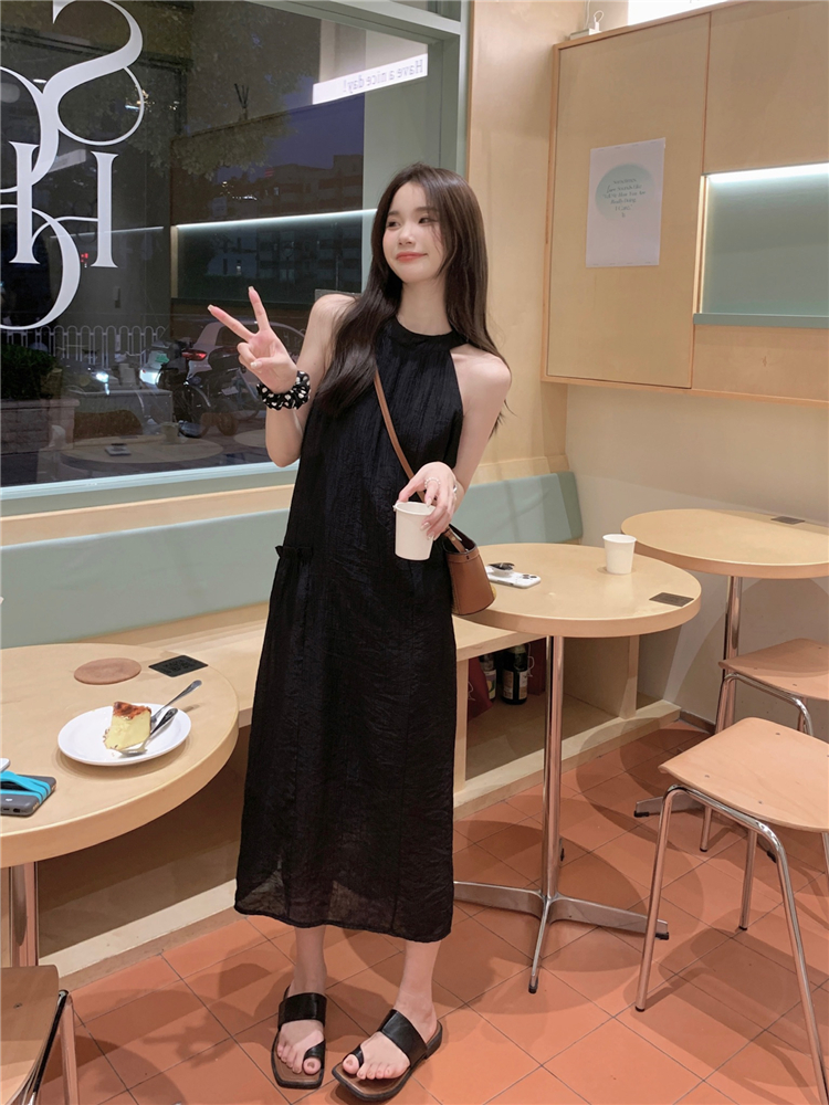 Vacation slim pure dress Korean style loose temperament vest