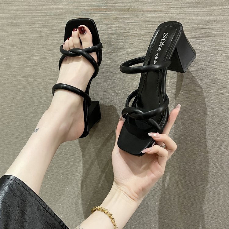 Thick France style summer fashion high-heeled sandals