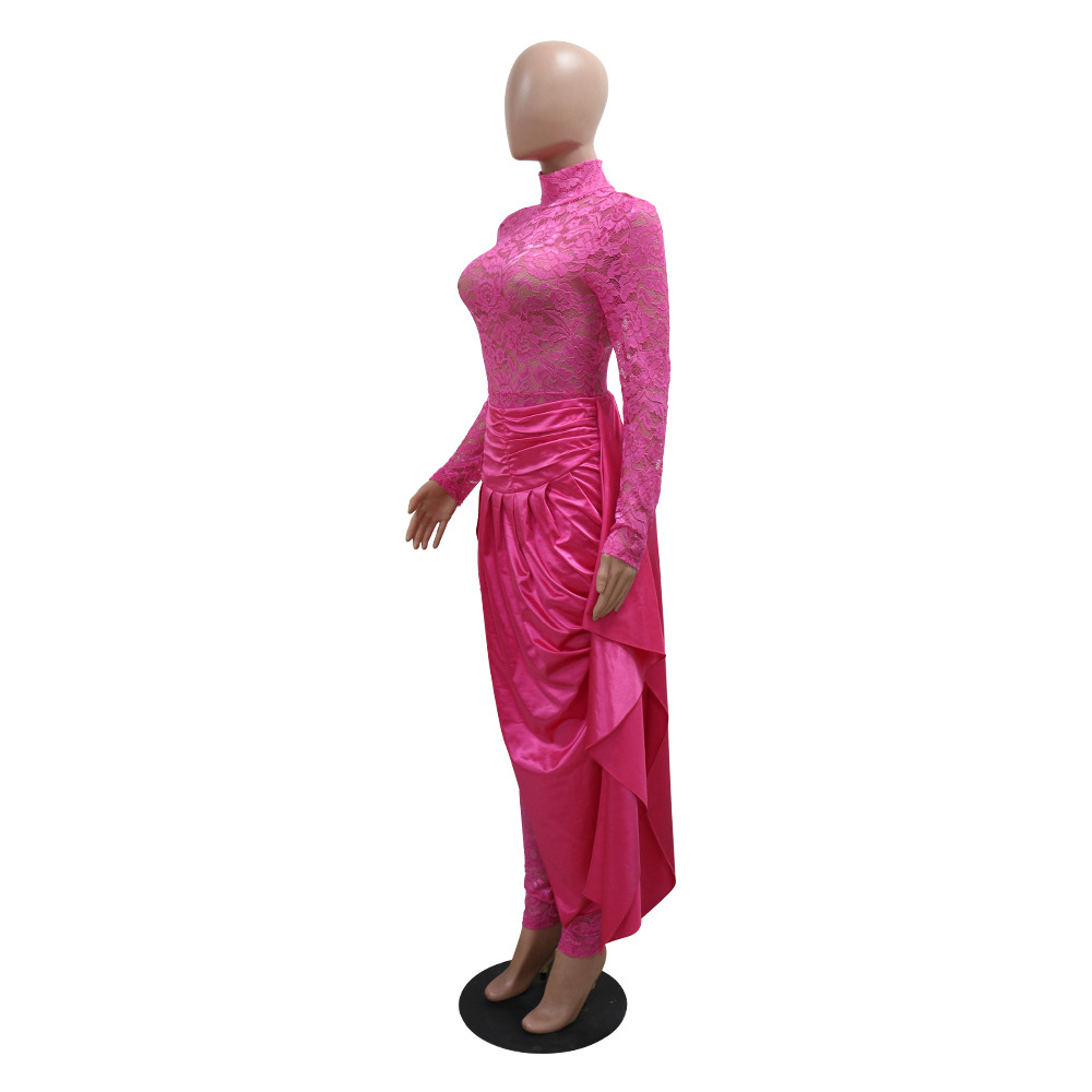 Pure round neck skirt slim cloak 2pcs set for women