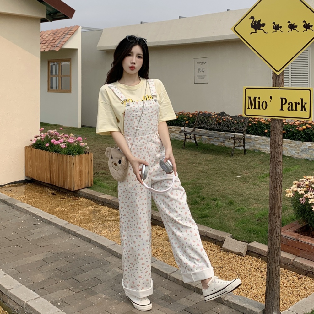 Casual jumpsuit small fellow work clothing a set for women