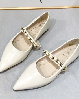 France style pointed low flat spring and autumn shoes