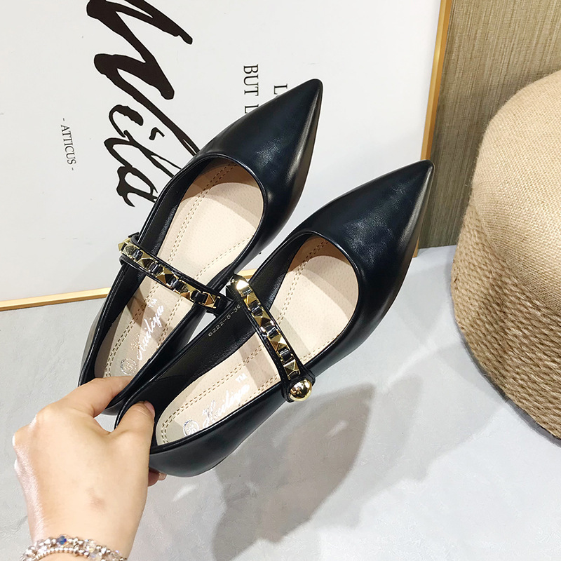 France style pointed low flat spring and autumn shoes