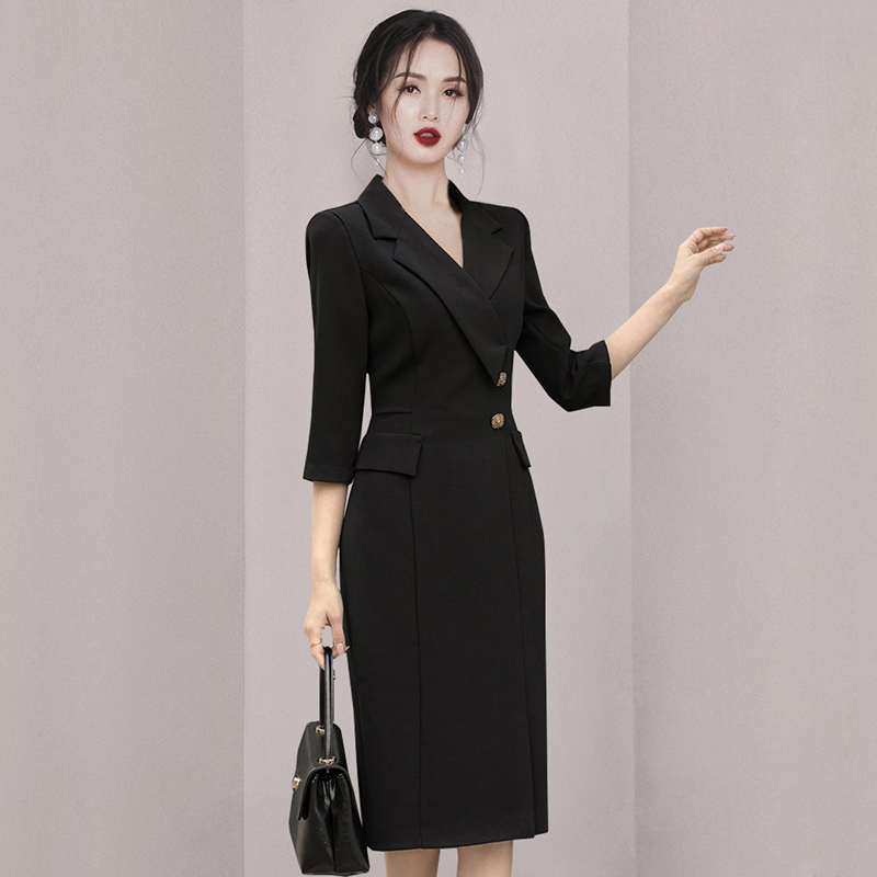 Long Korean style profession dress fashion summer business suit