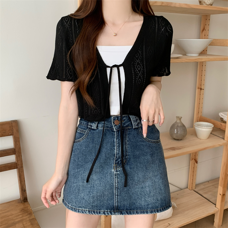 Summer short sleeve cardigan loose Korean style tops