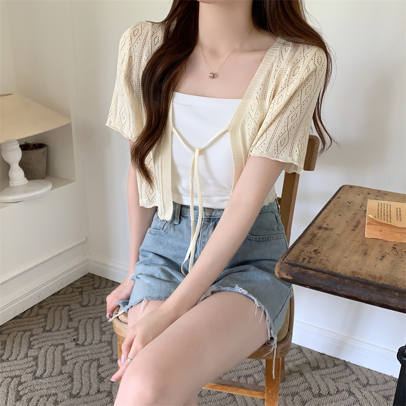 Summer short sleeve cardigan loose Korean style tops