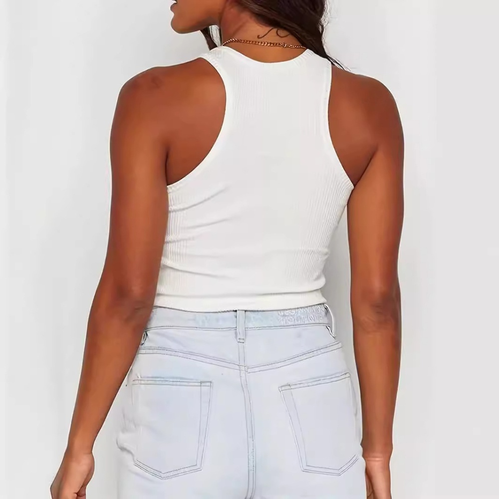 Sleeveless simple vest summer short tops for women