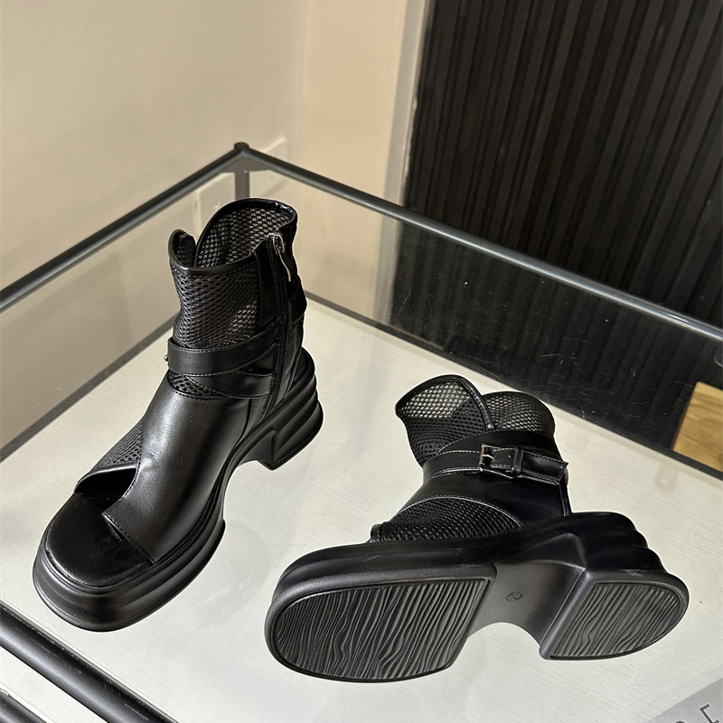High-heeled platform sandals for women