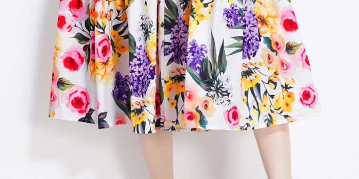 Printing cotton tops high waist sleeveless skirt for women