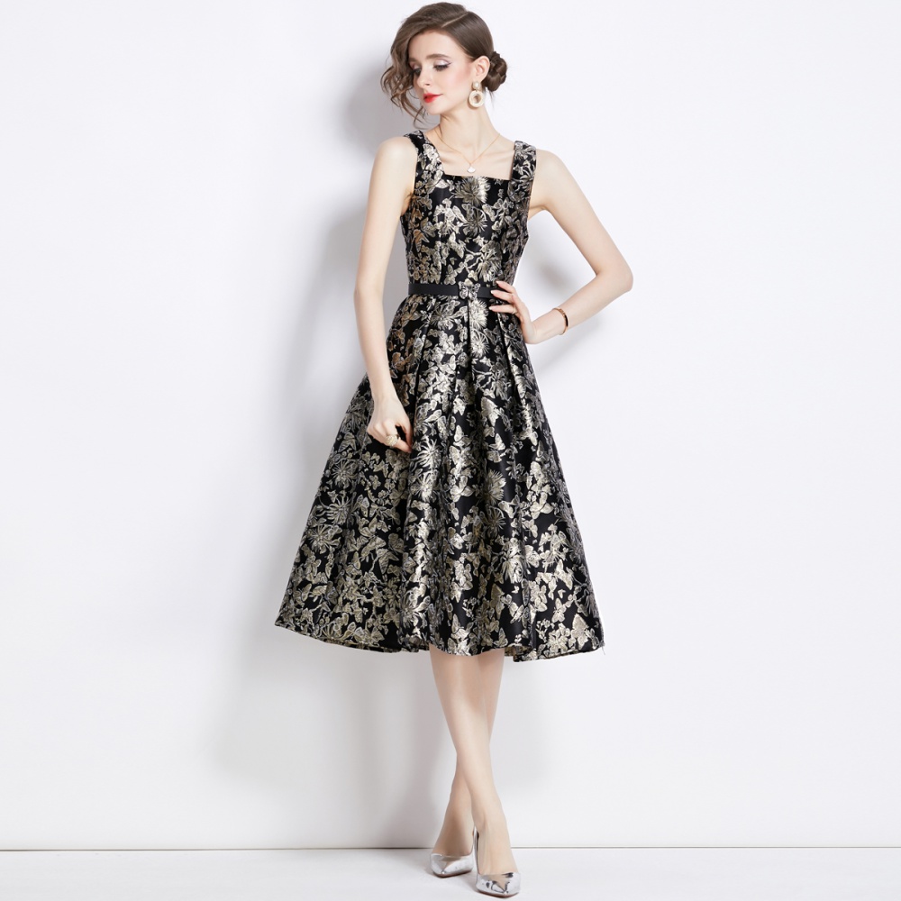 France style refinement jacquard dress