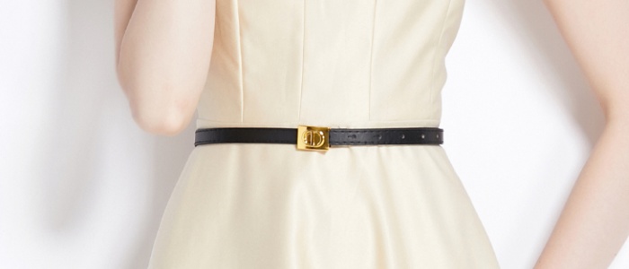 Frenum V-neck slim high waist sleeveless long dress for women