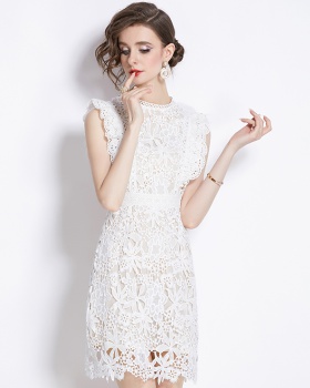 France style elegant slim long dress lace retro dress