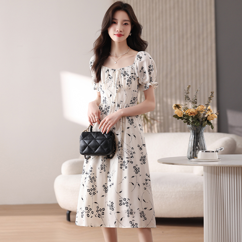 Lady summer long dress beautiful floral dress for women