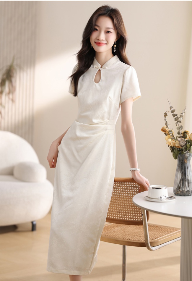 Jacquard dress summer cheongsam for women