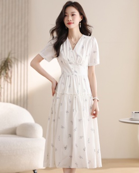 Temperament slim long dress floral Casual dress for women