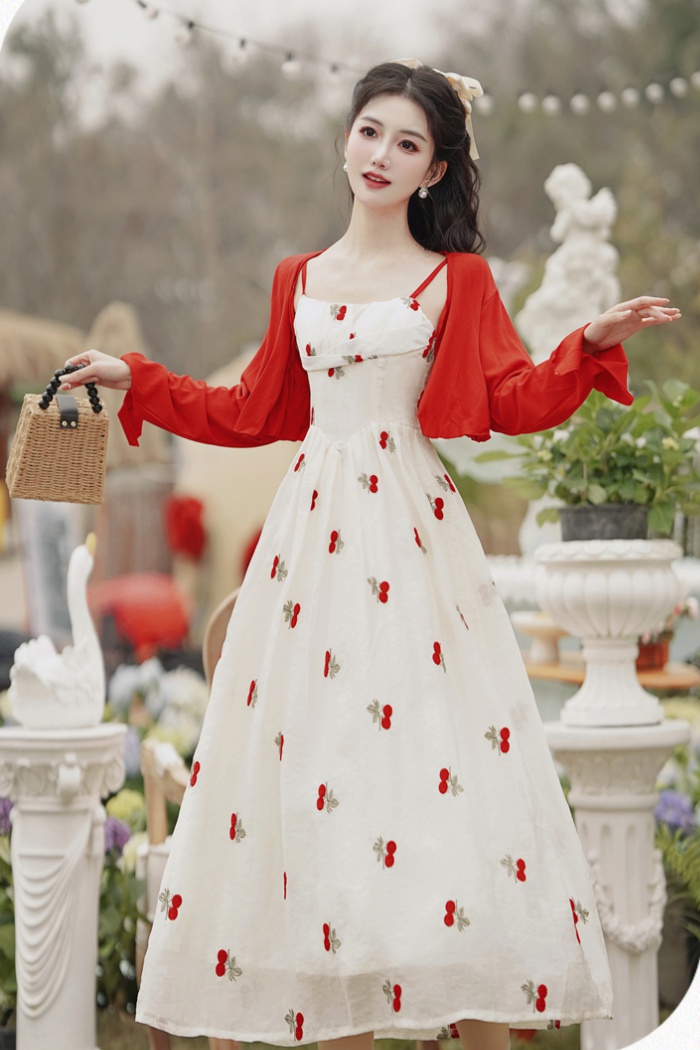 Cherry coat sling dress