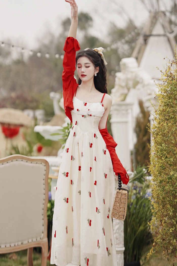Cherry coat sling dress