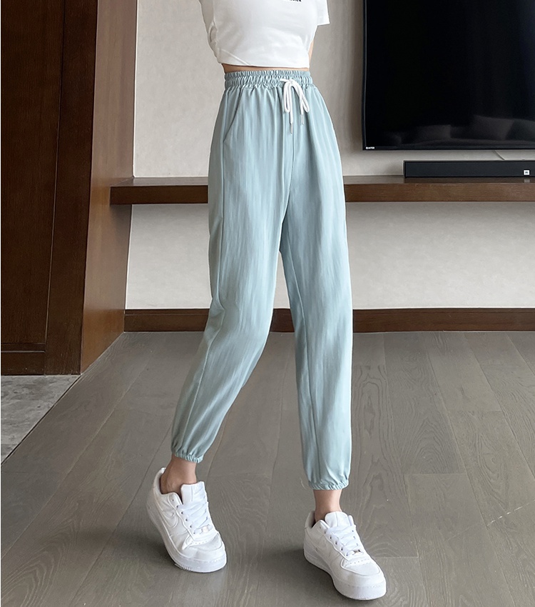 Small fellow nine pants flax casual pants for women