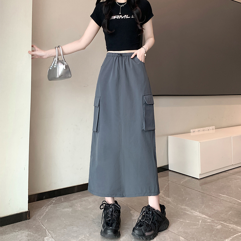 Summer split skirt high waist long skirt for women