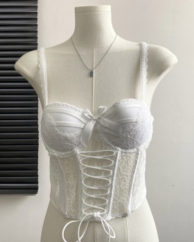 With chest pad sexy tops sling lace corset