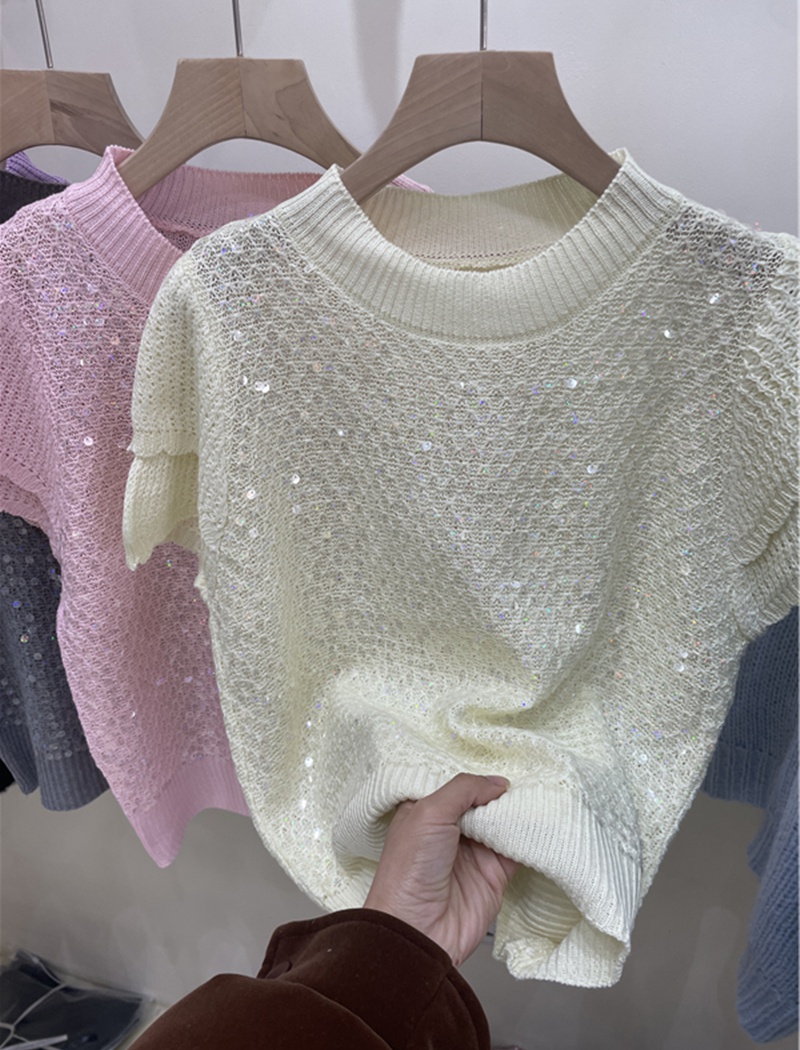 Pullover niche spring and summer sequins sweater