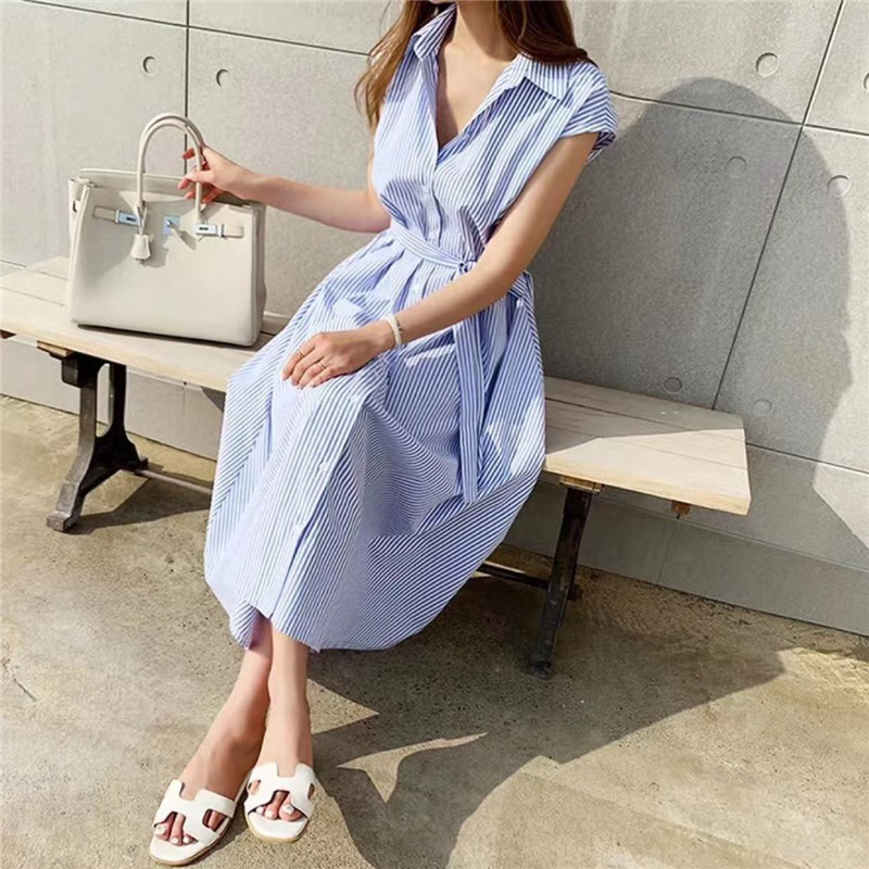 High waist Korean style frenum summer dress for women