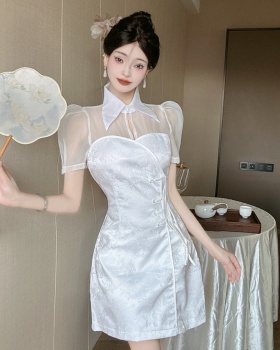 Chinese style temperament dress jacquard small fellow cheongsam