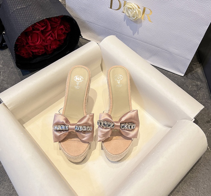 Summer all-match slippers trifle rhinestone sandals for women