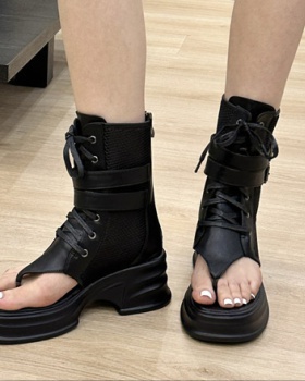 High-heeled mesh summer boots rome platform for women
